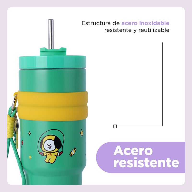Termo-de-Doble-Pared-con-Funda-y-Pitillo-900-Ml-Chimmy-Serie-Bt21-Verde-6-25493