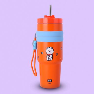 Termo de Acero Doble Pared con Funda y Pitillo 900Ml Rj Serie Bt21