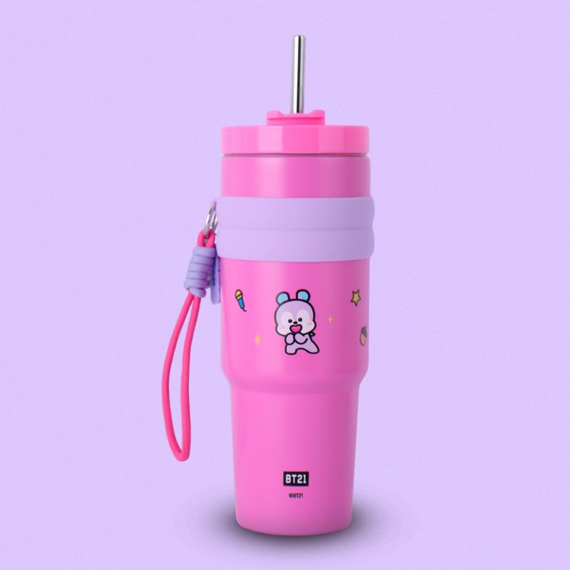 Termo-de-Doble-Pared-con-Funda-y-Pitillo-900-Ml-Mang-Serie-Bt21-Rosa-2-25494