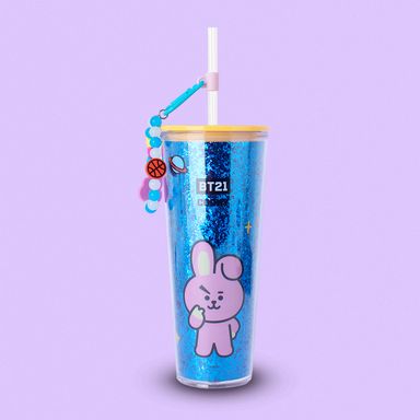 Vaso Plastico de Doble Pared con Pitillo 800 Ml Cooky Serie Bt21