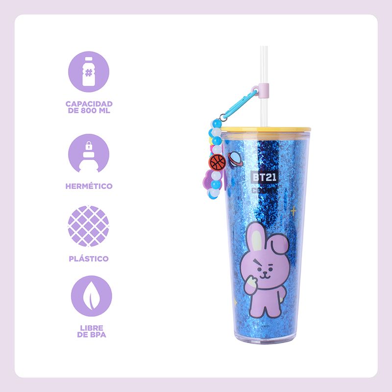 Vaso-Plastico-de-Doble-Pared-con-Pitillo-800-Ml-Cooky-Serie-Bt21-3-25489