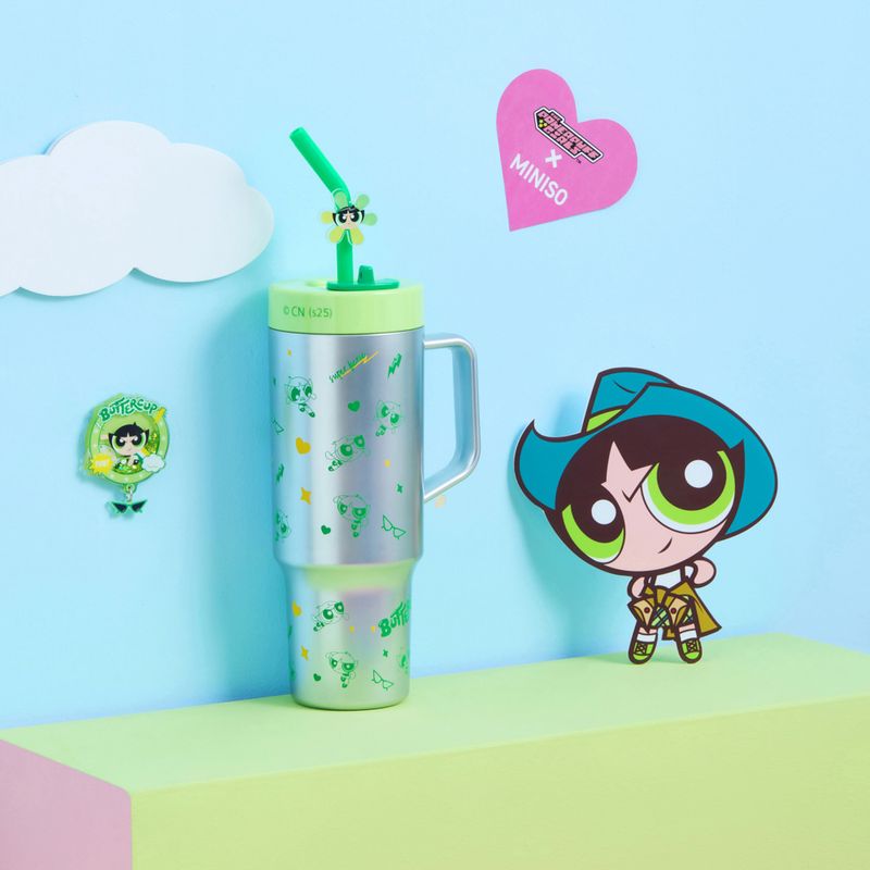 Vaso-Plastico-con-Pitillo-de-1250-Ml-Serie-Las-Chicas-Superpoderosas-Verde-2-25548