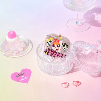 Llavero Acrilico de Corazon Serie Las Chicas Super Poderosas Plateado