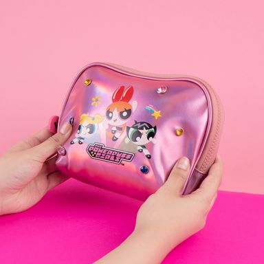 Cosmetiquera Metalizada Serie Las Chicas Super Poderosas Rosa