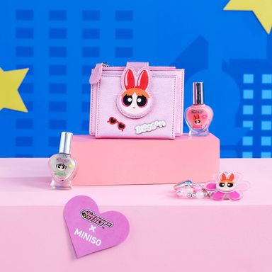 Tarjetero Metalizado Serie Las Chicas Super Poderosas Rosa