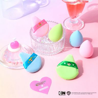 Set de Esponja para Maquillaje y Puff de Burbuja Serie Las Chicas Superpoderosas