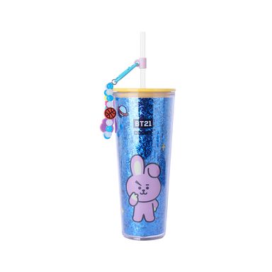 Vaso Plastico de Doble Pared con Pitillo 800 Ml Cooky Serie Bt21