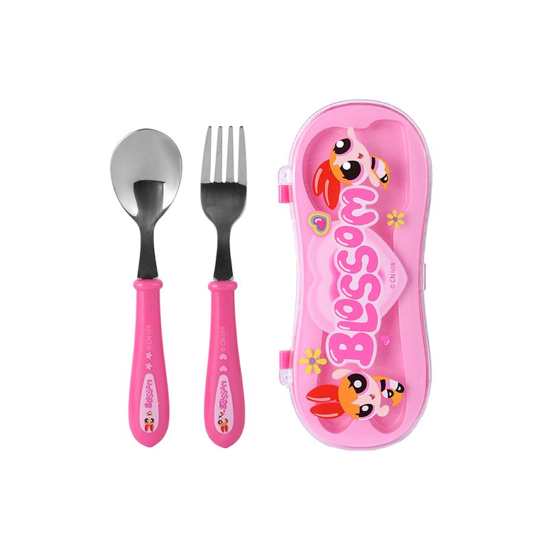 Juego-de-Cubiertos-Tenedor-y-Cuchara-Serie-Las-Chicas-Super-Poderosas-Rosa-1-25515