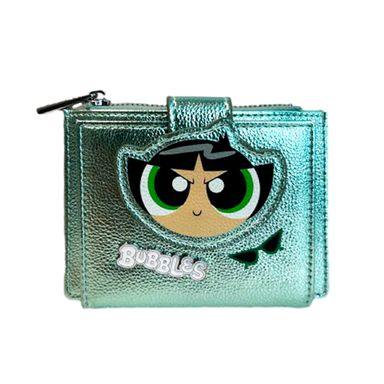 Tarjetero Metalizado Serie Las Chicas Super Poderosas Verde