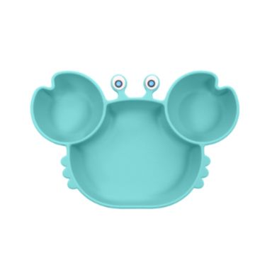 Plato de Silicona para Niños en Forma de Cangrejo Menta