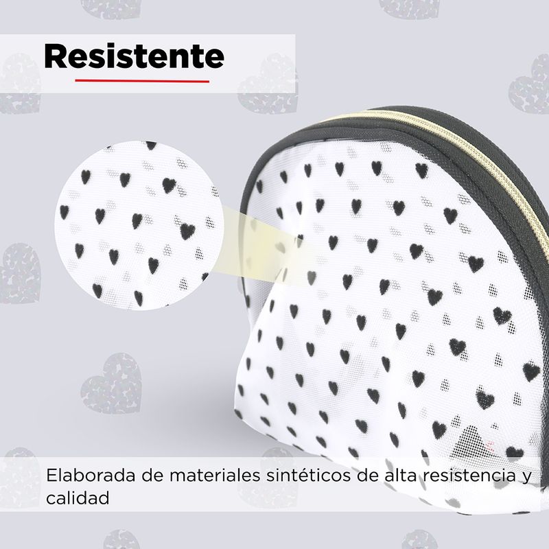 Cosmetiquera-en-Forma-de-Concha-en-Malla-con-Patron-de-Corazones-Serie-Miniso-2-25683