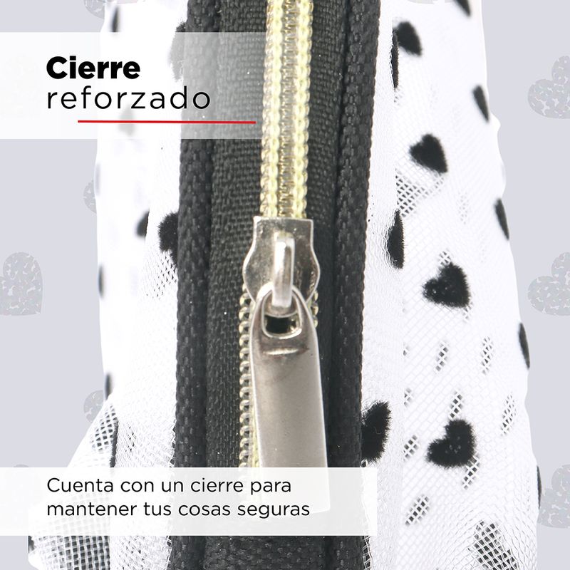 Cosmetiquera-en-Forma-de-Concha-en-Malla-con-Patron-de-Corazones-Serie-Miniso-5-25683