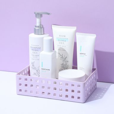 Organizador Plastico Apilable M Serie Miniso Purpura