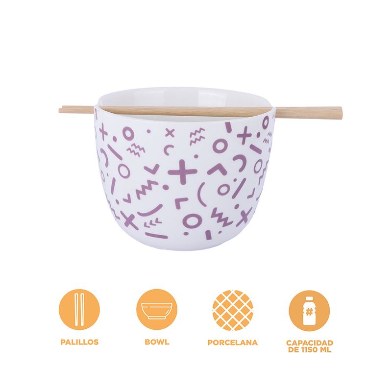Tazon-de-Ceramica-con-Palillos-1150Ml-Serie-Miniso-Morado-3-25650