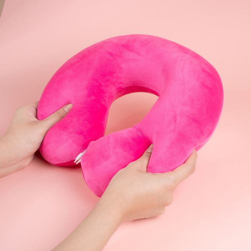 Almohada-de-Viaje-para-el-Cuello-de-Espuma-Viscoelastica-Rosa-2-25725