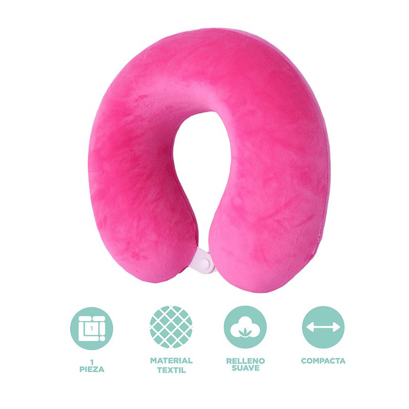 Almohada-de-Viaje-para-el-Cuello-de-Espuma-Viscoelastica-Rosa-4-25725