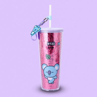 Vaso Plastico de Doble Pared con Pitillo 800 Ml Koya Serie Bt21