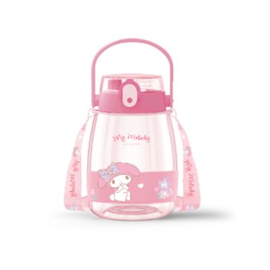 Vaso Plastico con Correa para el Hombro y Asa 1300 Ml My Melody Serie Sanrio Rosa