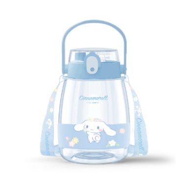 Vaso Plastico con Correa para el Hombro y Asa 1300 Ml Cinnamoroll Serie Sanrio Azul