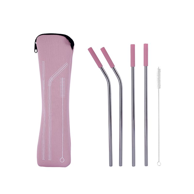 Pitillos-de-Acero-Inoxidable-con-Silicona-Serie-Miniso-Rosa-1-25790