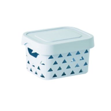 Cesta de Almacenamiento Pequeña con Tapa Serie Miniso Azul