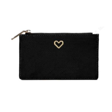 Monedero con Corazon Serie Miniso Negro