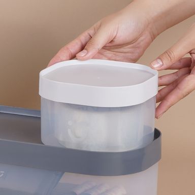 Organizador Plastico Pequeño de Almacenamiento Serie Silvery Gray Gris Claro