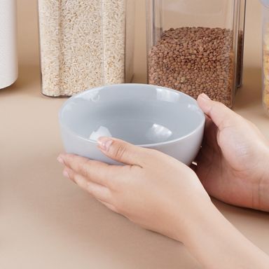 Tazon de Ceramica 560 Ml Serie Silver Grey Gris