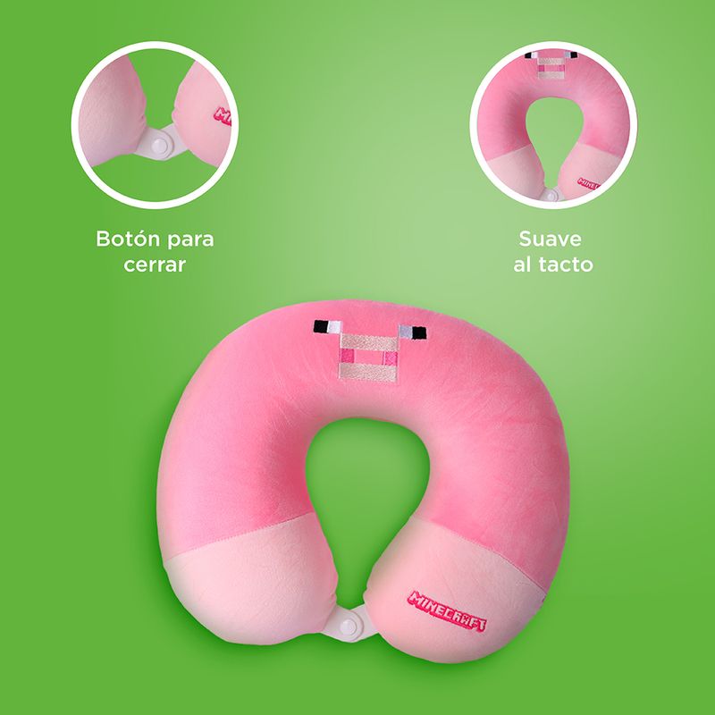 Almohada-de-Viaje-para-el-Cuello-de-Espuma-Viscoelastica-Serie-Minecraft-Rosa-5-26008