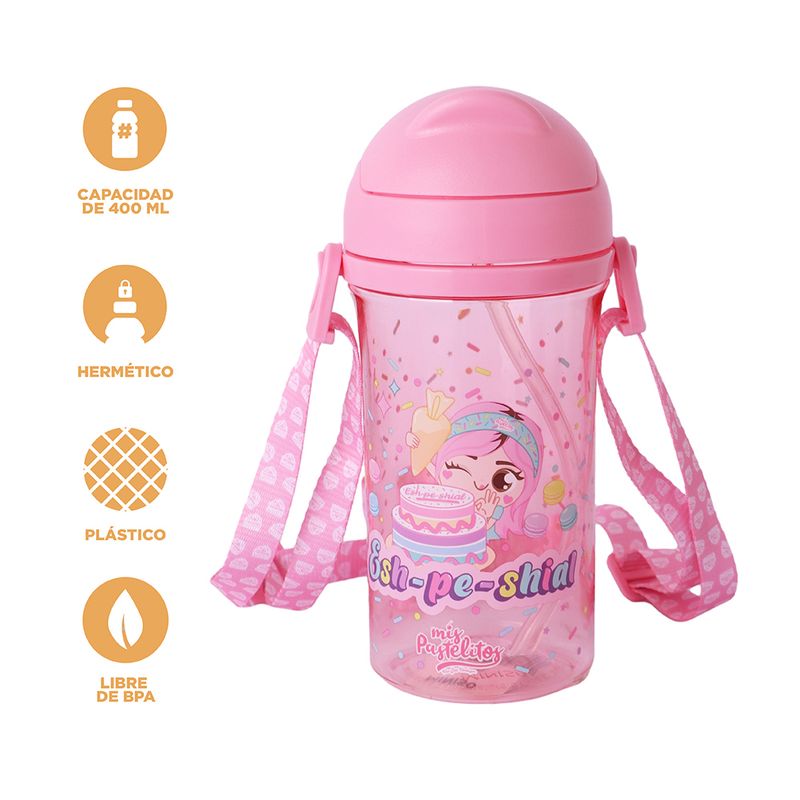 Botella-de-Plastico-con-Pitillo-400-Ml-Serie-Mis-Pastelitos-Rosa-3-26110