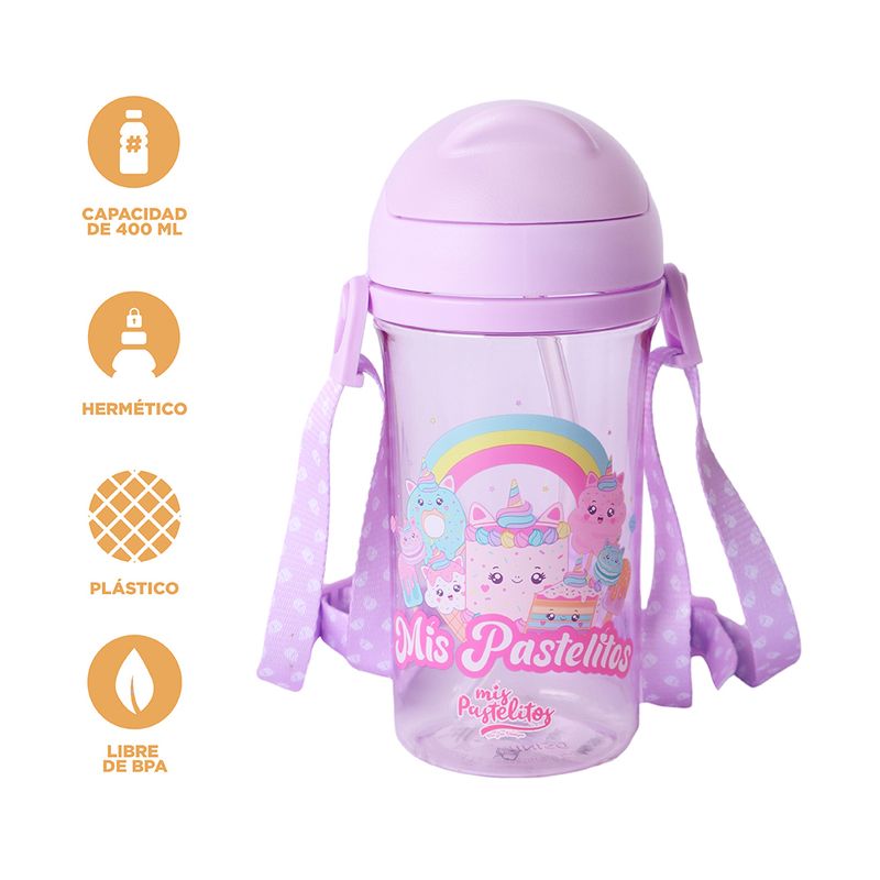 Botella-de-Plastico-con-Pitillo-400-Ml-Serie-Mis-Pastelitos-Morada-3-26111
