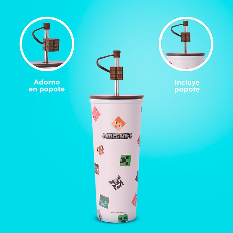 Vaso-de-Acero-Doble-Pared-con-Pitillo-650-Ml-Serie-Minecraft-Blanco-5-25989