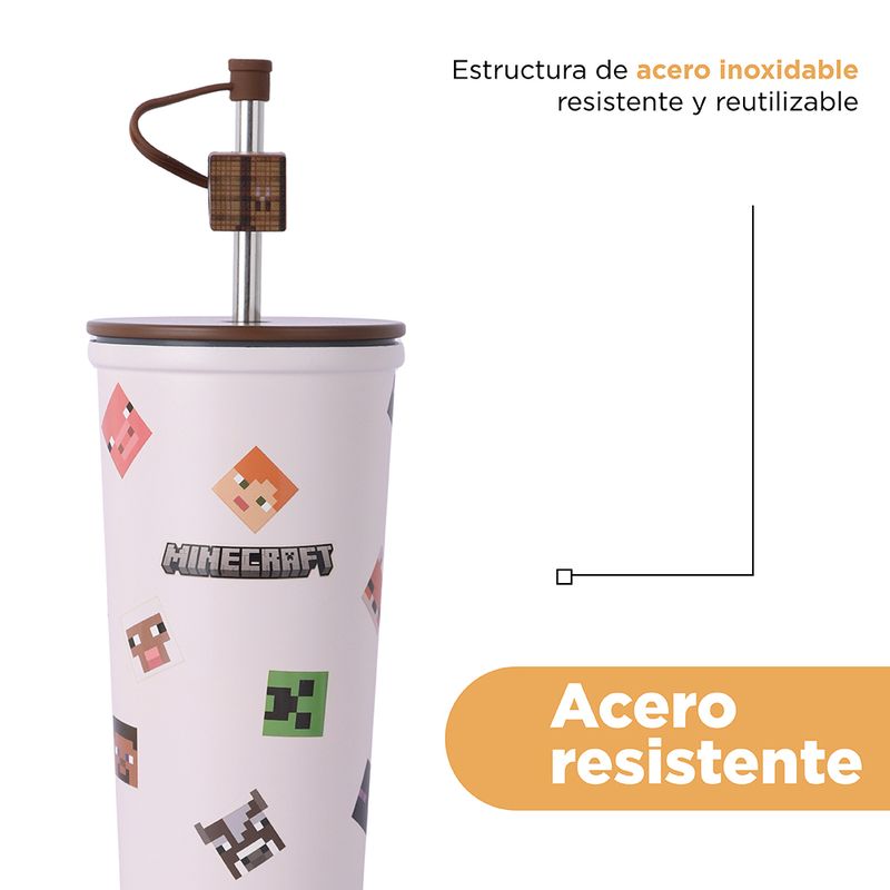 Vaso-de-Acero-Doble-Pared-con-Pitillo-650-Ml-Serie-Minecraft-Blanco-6-25989