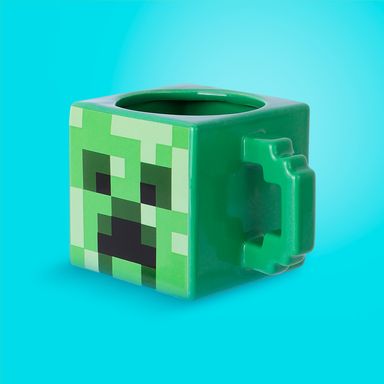 Taza Cermica Cuadrada 470Ml Creeper Serie Minecraft Verde