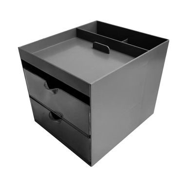Organizador Plastico de Cajones Doble Capa Serie Silvery Gray Gris Oscuro