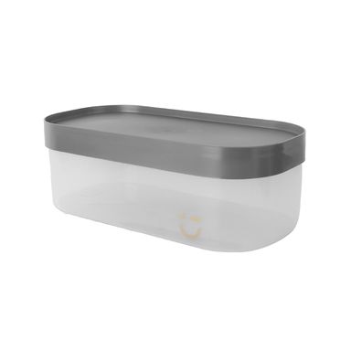 Organizador Plastico Grande de Almacenamiento Serie Silver Gray Gris Oscuro