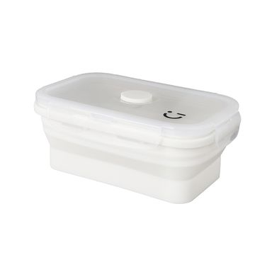 Contenedor de Alimentos Plegable de Silicona 540 Ml Serie Silver Grey Crema