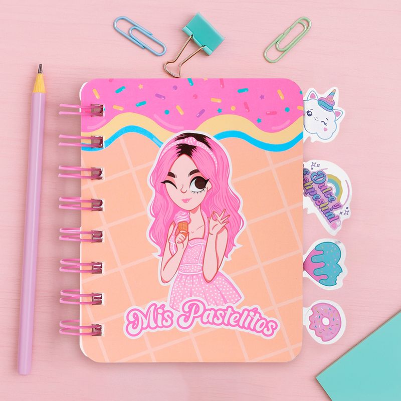 Mini-Cuaderno-Argollado-Marcapaginas-70-Hojas-Serie-Mis-Pastelitos-2-Modelos-Surtidos-1-26097