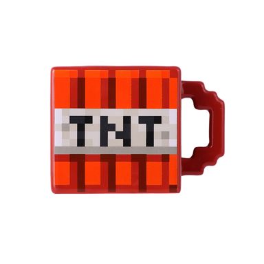Taza Cermica Cuadrada 470Ml Tnt Serie Minecraft Roja