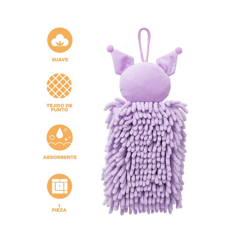 Toalla-para-Manos-Tipo-Mechudo-Kuromi-Serie-Sanrio-Morado-4-26225
