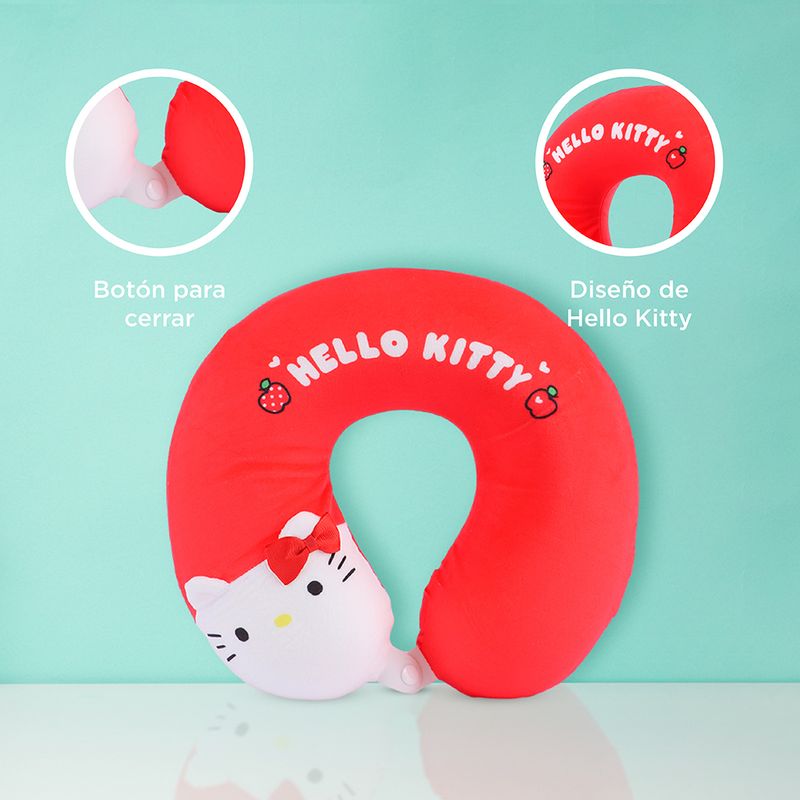 Almohada-de-Viaje-para-el-Cuello-Hello-Kitty-Serie-Sanrio-Rojo-6-26496