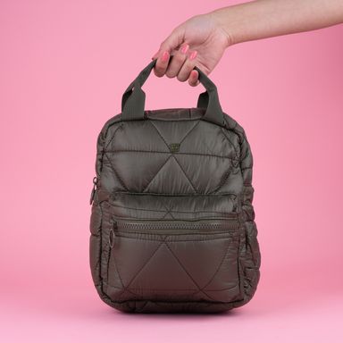 Maleta Acolchado con Triangulos Serie Miniso Verde Militar