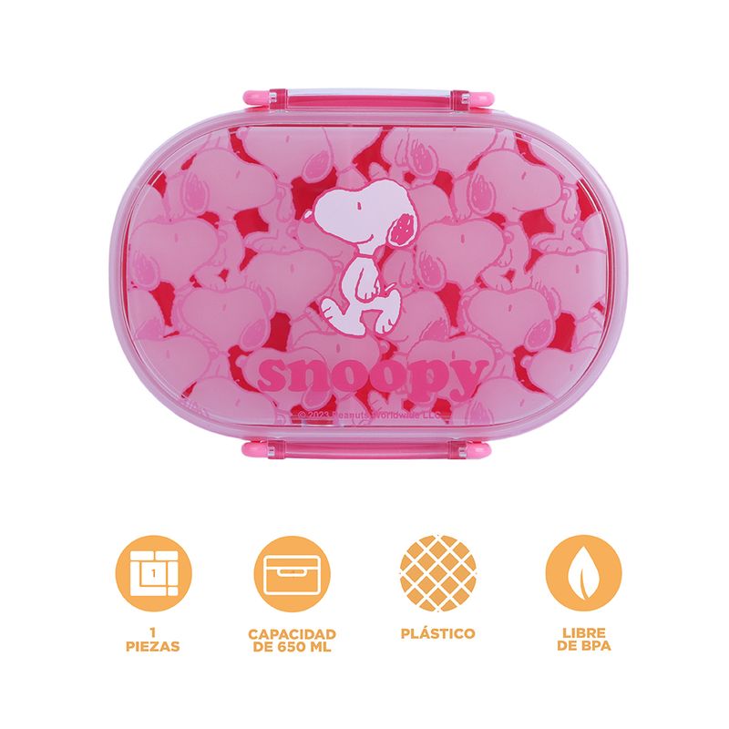 Contenedor-para-Alimentos-de-650Ml-Serie-Snoopy-Rosa-3-26509