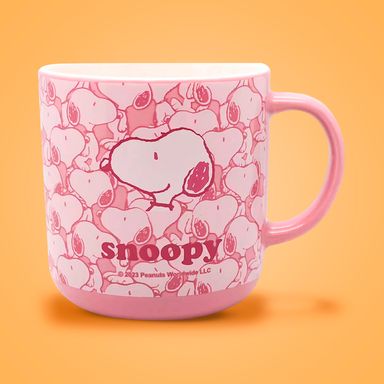 Taza Ceramica de 410Ml Serie Snoopy Rosa