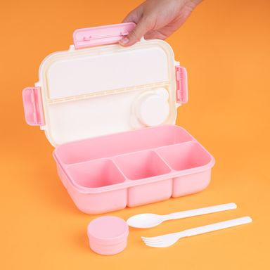 Contenedor para Alimentos 1300 Ml Serie Miniso Rosa y Blanco