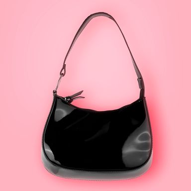 Bolso Hobo Charol Serie Miniso Negro