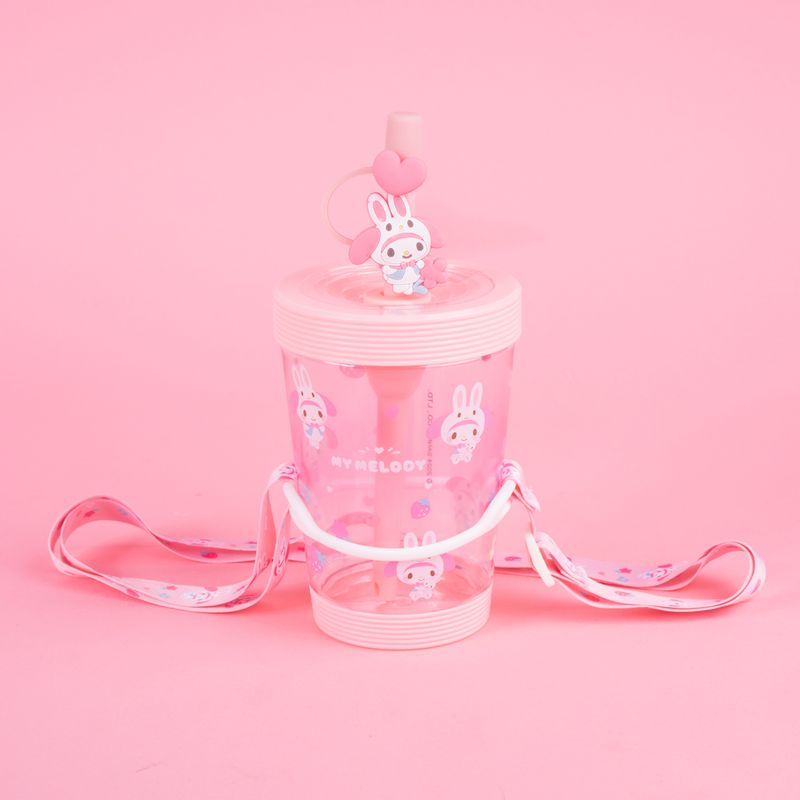 Vaso-Plastico-con-Correa-para-el-Hombro-de-535-Ml-My-Melody-Serie-Sanrio-Rosa-3-26593