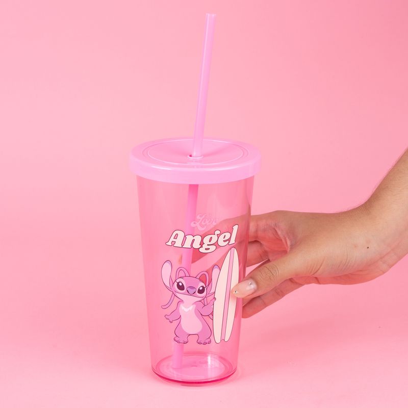 Vaso-Plastico-con-Pitillo-de-600-Ml-Angel-Serie-Disney-Lilo-Stitch-Rosa-2-26595