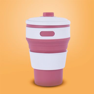 Vaso Plastico Plegable de Silicona de 350 Ml Serie Miniso Rosa
