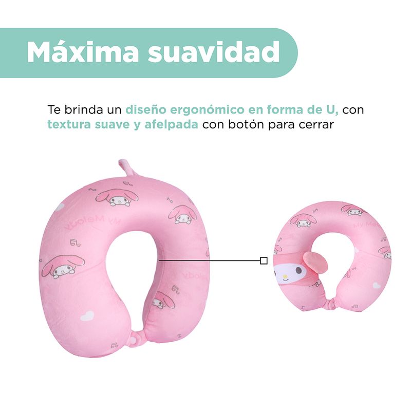 Almohada-de-Viaje-para-el-Cuello-de-Espuma-Viscoelastica-con-Antifa-My-Melody-Serie-Sanrio-4-26507